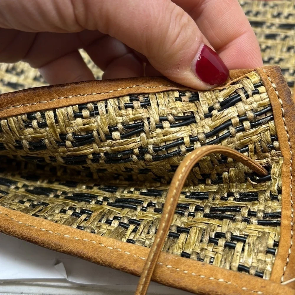 Carlos Falchi Woven Leather and Hemp and Exotic Patchwork of Skins Clutch Bag